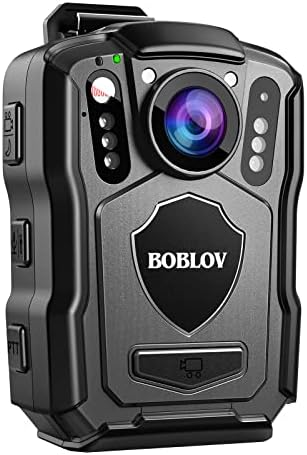 מצלמה רכובה על גוף Boblov M5, מצלמת וידיאו 2K 64GB, 4200mAh סוללה למשך 15 שעות רשומת וידאו,