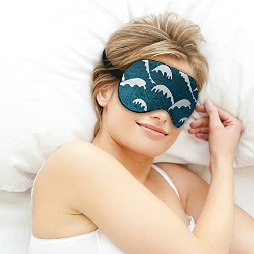 גלי ים רגועים מסיכת עיניים לשינה בליל העיוורון עם כיסוי עיניים עם רצועה מתכווננת לגברים נשים
