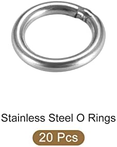 Metallixity נירוסטה O טבעות 20 יחידות, טבעת עגולה מרותכת - עבור חפצים תלויים