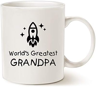 מאואג מצחיק סבא קפה ספל, עולמות הגדול ביותר סבא רוקט ספינה כוס לבן 11 עוז, הטוב ביותר יום הולדת מתנות עבור