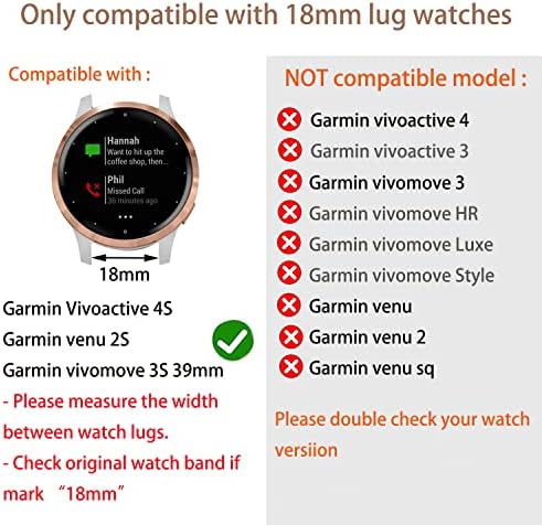 להקות Vicrior תואמות את Garmin vivoactive 4S 40 ממ / Venu 2S שעון חכם, 18 ממ מהיר שחרור מהיר סיליקון רך דפוס