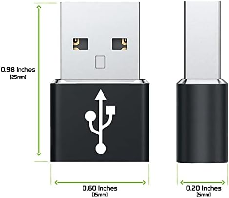 USB-C נקבה ל- USB מתאם מהיר זכר התואם את Lava Z2 שלך למטען, סנכרון, מכשירי OTG כמו מקלדת, עכבר, zip,
