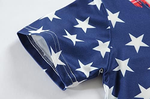 בנים פעוטות 4 ביולי חולצות טפלים אמריקאים דגל אמריקה לילדים יום העצמאות