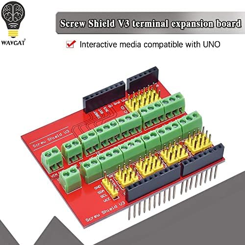 מגן בורג Redtagcanada V1 מסוף V3 לוח הרחבה תואם UNO R3 מודול מדיה אינטראקטיבי עבור Arduino