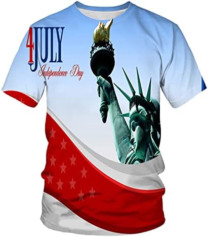 קיץ חולצות לגברים גברים של חולצות קצר שרוול מזדמן בציר עצמאות יום 3 דיגיטלי גדול חולצות לגברים