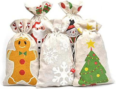 זונסטר 5 יחידות חג המולד יוטה מתנת שקיות גודי שקיות עם שרוכים קטן סוכריות פאוץ שקיות עבור חג המולד