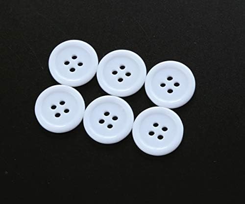 Ganssia 23/32 אינץ 'כפתורי צבע לבן תפירה כפתור שטוח לתפירה בגד חולצה או חבילת מלאכה של 100 יח'