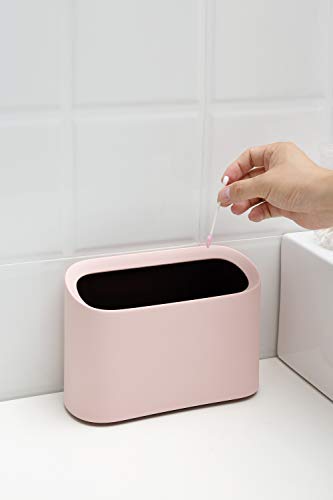 מיני השיש פח אשפה יכול, איפור מחזיק יהירות אמבטיה מטבח רכב שולחן עבודה משרד, עם 60 שקיות פלסטיק