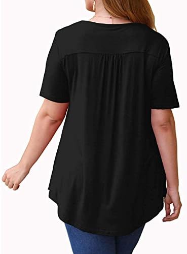 כפתור למעלה חולצות מרופדות מזדמנים כדי להסתיר בטן לנשים בכושר רופף צוואר עגול חולצות שרוול קצר