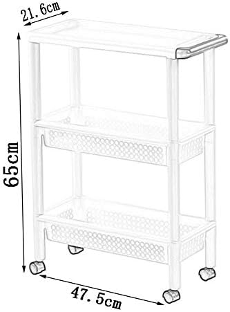 MTYLX מדף מטבח נשלף, מדף אחסון מדף בית לבן הוא יכול להזיז גלגלת עגלה קטנה מדף ספרים מדף ספרים מדף