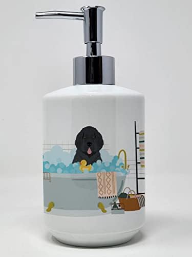 קרוליין של אוצרות דבק5668סבון שחור וכסף שנאוצר קרמיקה מתקן לסבון, יד מתקן לסבון משאבת בקבוקי אמבטיה