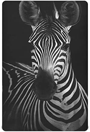Alaza African Zebra Print Print Defite Shaping Cirb Shaved Sheet Bassinet לבנים פעוטות תינוקות, גודל