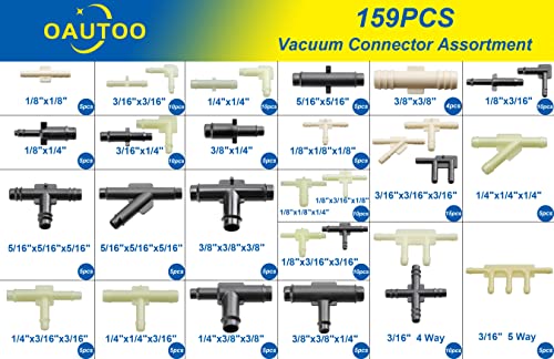 OAUTOO 32 גודל מחבר צינורות אבק רכב מחבר אבק מחבר אבק מחבר ערכת מבחר מחבר 1/8 3/16 1/4 5/16 3/8