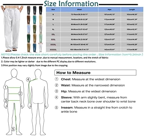 מכנסי גברים של Neferlife, גברים מכנסיים מזדמנים מזדמנים ונוחים מכנסי כותנה פשתן מודפסים מכנסיים, מכנסי