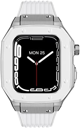פונסי ללהקה של Apple Watch סדרה 8 סגסוגת שעון מארז 44 ממ 42 ממ 45 ממ רצועת סיליקון רצועת מתכת מסגרת