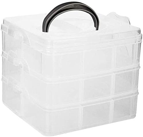 3 שכבות 18 תאים קרפט ארגונית קופסא פלסטיק מתכוונן אחסון תיבת מקרה קטן אחסון מיכל מקרה עבור חרוזים מלאכות תכשיטי