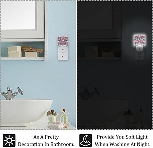 בקנה מידה צבעוני, 2 חבילות לילה אורות תקע לתוך קיר, חם לבן הוביל מנורות לילה עבור משתלת אמבטיה