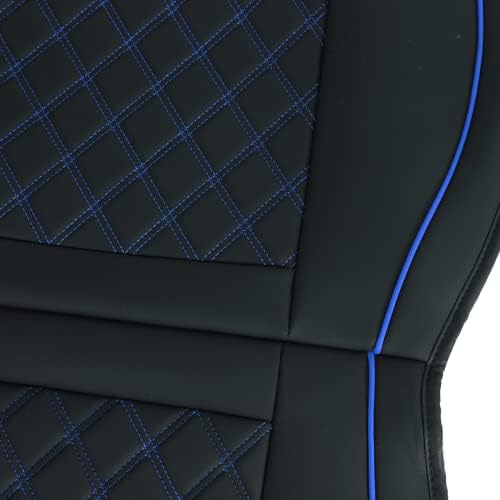 מכסה מושב עור של Baclaugh Faux Set Full, החלפה ל- F150 2010-2023 ו- F250 F350 F450 2017-2023 טנדרים שחור-כחול