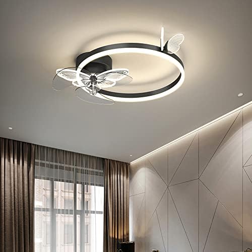 Dlsixyi חדר שינה נורדי אורות LED יצירתיים נברשת מאוורר תקרה מנורה אור שקט מסעדה שקטה חדר אוכל פרפר יצירתי
