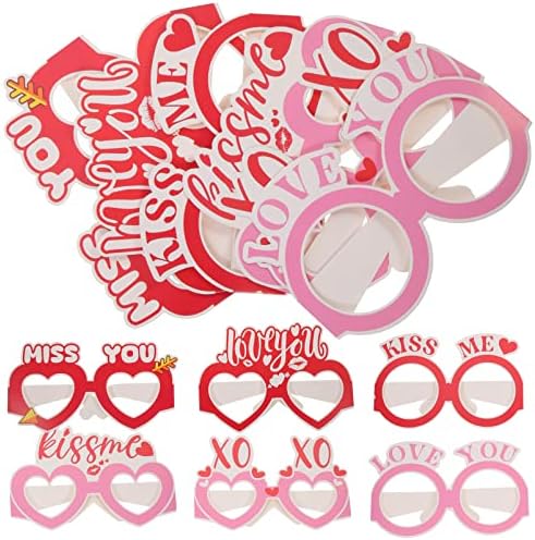 עיצוב חתונה TERDYCOCO 12 יחידות מפלגת ולנטיין משקפיים משקפי יום של Valentines Ops Polls Polls