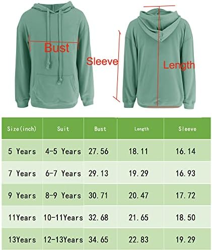 בינגרלי בנות מקרית נים ארוך שרוול חמוד קל משקל סוודר חולצות עם כיס רופף מוצק סווטשירט עבור 4-13 שנים