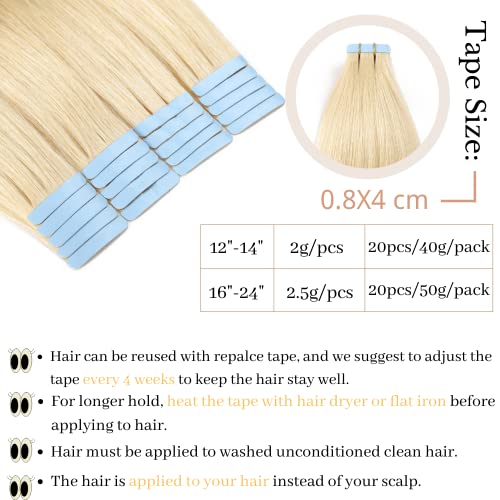 בלונד קלטת בתוספות שיער שיער טבעי אמיתי רמי שיער 20 יחידות 40 גרם סט ישר חלקה בלתי נראה קלטת בתוספות