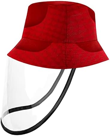 כובע מגן למבוגרים עם מגן פנים, כובע דייג כובע אנטי שמש, שרווד אדום לב ולנטיין