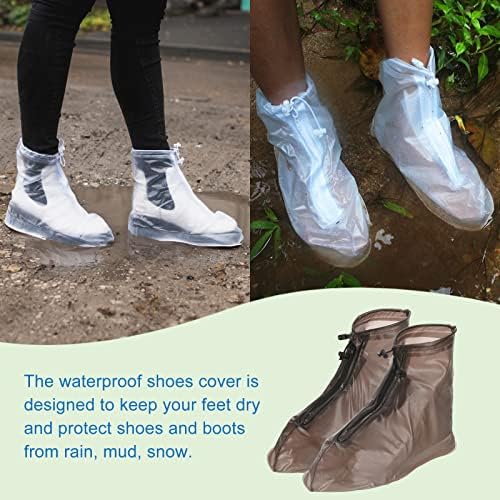 כיסוי נעליים אטומות למים של Patikil, זוג PVC לשימוש חוזר ללא החלקה לא-החלקה על גשם גשם מגן מגף שלג