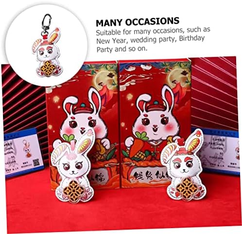 3 יחידות מחזיק מפתחות תליוני חדש תליית מחזיקי מפתחות שרשרת סיני ארנב טבעת לטובת עיצוב מפתח מטבעות תליון מסיבת