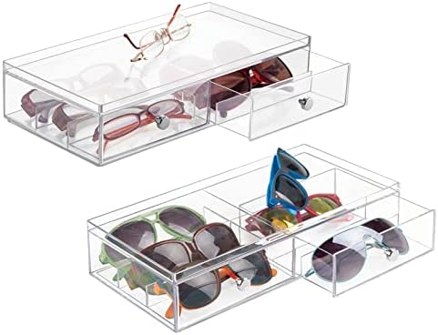 עיצוב רחב לגיבוב פלסטיק עין זכוכית ארגונית תיבת מחזיק עבור משקפי שמש, משקפי קריאה, עדשת ניקוי מטליות, אביזרים-2
