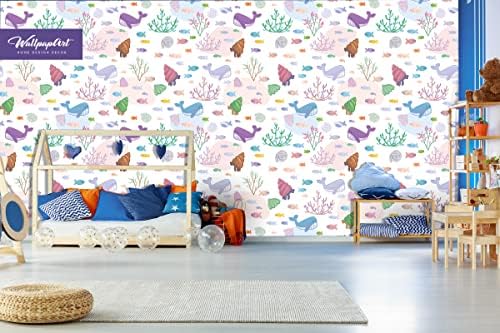מדבקות קיר מקלף וקיר מקל, טפט נשלף צבעוני, עיצוב קיר לחדר ילדים, 6 לוחות, W-187