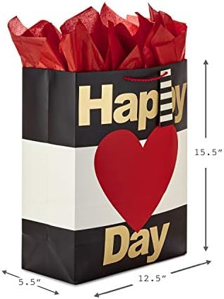 Hallmark 15 שקית מתנה גדולה במיוחד ליום האהבה עם נייר טישו