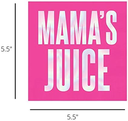 מיץ של אמא של אימא קוקטייל ורוד לוהט סט מפיות מפיות, ציוד למסיבות מקלחת לתינוקות מצחיקות, 5 x