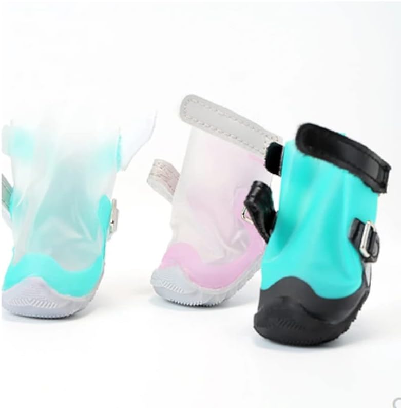 נעלי LEPSJGC מגפיים אטומים למים נעליים נגד החלקה נעלי גשם מחמד נעלי גשם מחמד