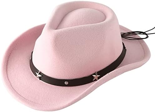 JASTORE ילדים בנות בנות כובע בוקרים מערבי בוקרים עם חגורת אבזם כובע פדורה
