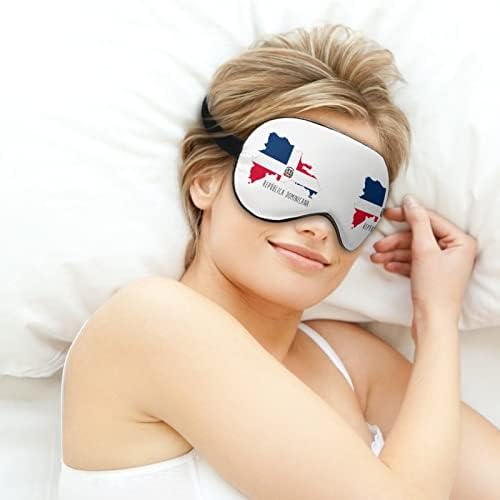 דגל מפת הרפובליקה הדומיניקנית דגל שינה מסכות כיסוי עיניים עם כיסוי עין עם רצועה אלסטית מתכווננת