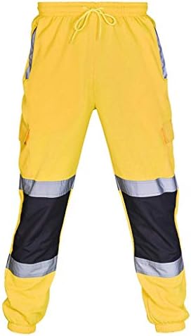 מכנסי מטען בעלי נראות גבוהה של Wenkomg1 מכנסי מטען בטיחות מכנסיים רפלקטיביים היי ויקור עבודה