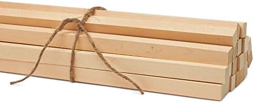 מוטות דובל מרובעים מעץ 5/8 אינץ ' על 36 מארז של 5 מקלות מלאכה מעץ למלאכות ועבודות עץ על ידי נקרים