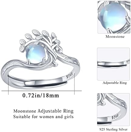 הד מונסטון טבעת 925 סטרלינג כסף עץ של חיים טבעת מונסטון טבעת לנשים לעטוף טבעות הבטחת אירוסין חתונה טבעות גודל