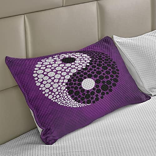 Ambesonne Ying Yang Sliand Sluilt Pillowsover, הרמוניה עיצובית מופשטת ואיזון נושא מזרחי, כיסוי כרית
