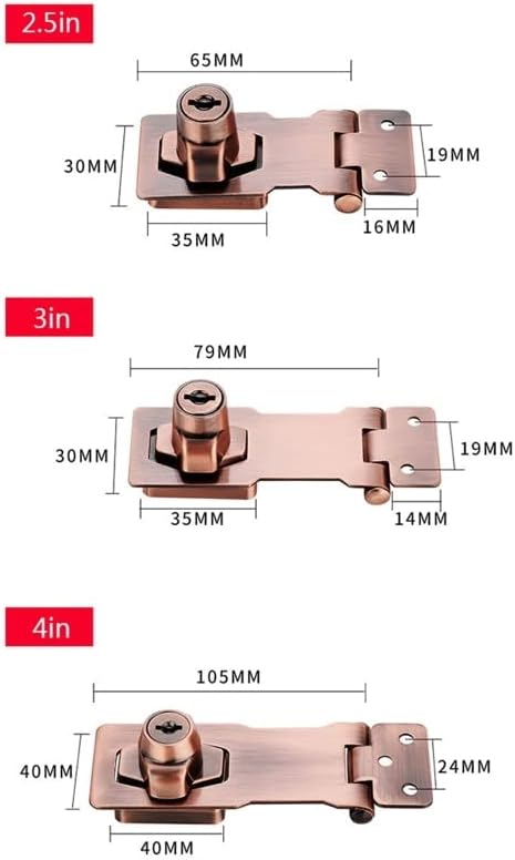 מנעולי HASP מקשים על ידי כפתור מפתח נעילה מנעול HASP למנעול סככת דלת אבטחה של ארונות עם מפתחות -