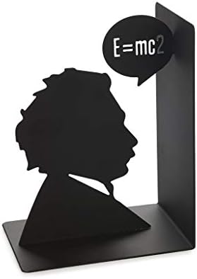 בלבי סוף ספרים איינשטיין צבע שחור דקורטיבי סוף ספרים עם אייקוני אלברט איינשטיין איור ברזל 17 סנטימטר