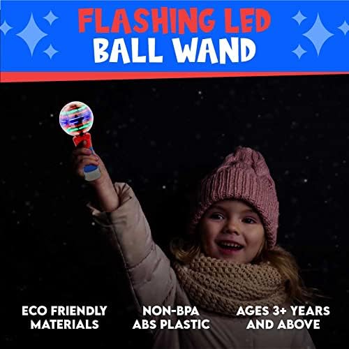 שרביט כדור קסמים של צעצועים לילדים, מסתובבים בהדורה הובילה צעצוע לבנים ולבנות. מספק אור מרגש מראה צעצועים חושיים