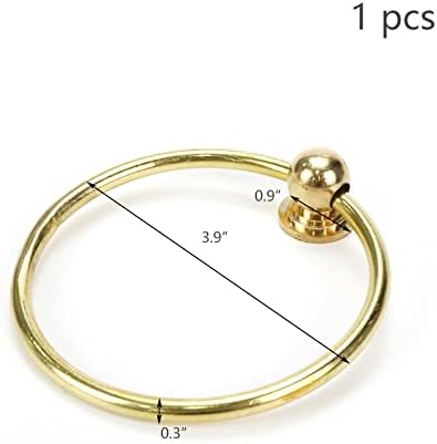 Wealrit 4 PCS משיכת טבעת פליז, ידית ארון זהב דקורטיבית, משיכת טבעת פליז עם ברגים