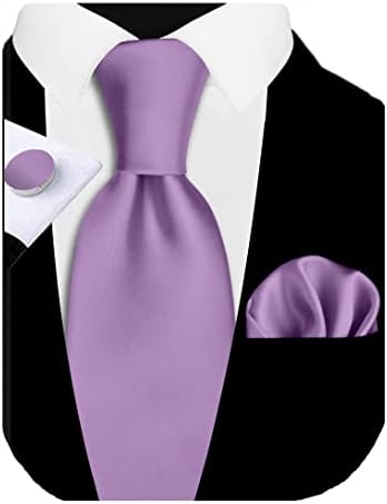 גוסלסון מוצק צבע פורמליות עניבה וכיס כיכר חפתים סטים לגברים + אריזת מתנה