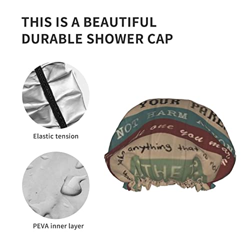 נשים לשימוש חוזר למתיחה כובע שיער כובע עשרה מצוות הכניסו את אלוהים שכבות כפולות כובע מכסה אמבטיה למקלחת